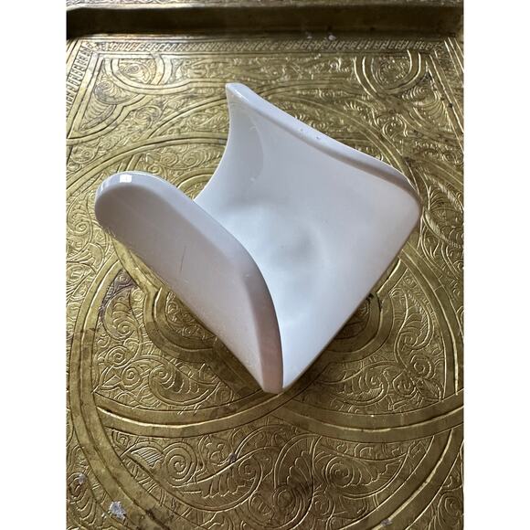 White Tory Burch Acrylic Cuff Bracelet logo lucite wide small - Picture 14 of 16